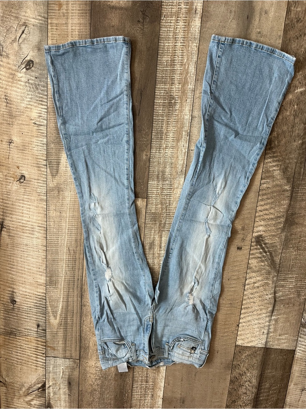 KanCan Light Wash Distressed Flare Jeans